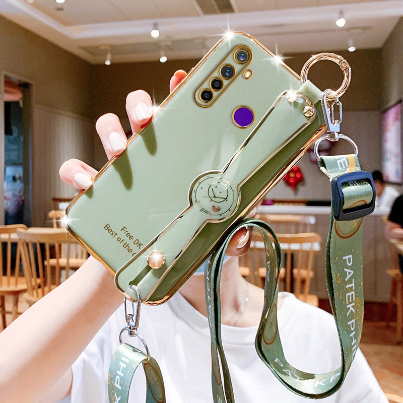 Ốp lưng Realme 5 realme 5i realme 6i realme 7 realme 8 realme 6 pro realme c3 realme 8i realme 8 pro 8 4g Ốp điện thoại mềm có dây đeo cao cấp dành cho Realme 5 6 5i 6i 7 8 6 pro c3 realme 8i 8 pro 8 5g