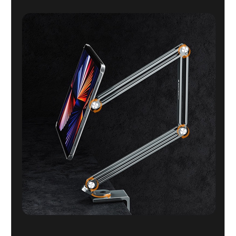 Arm nâng hạ kiêm Giá đỡ Ipad Iphone Galaxy Tab P47 dạng kẹp máy tính bảng tablet xoay 360 độ C67, P67.