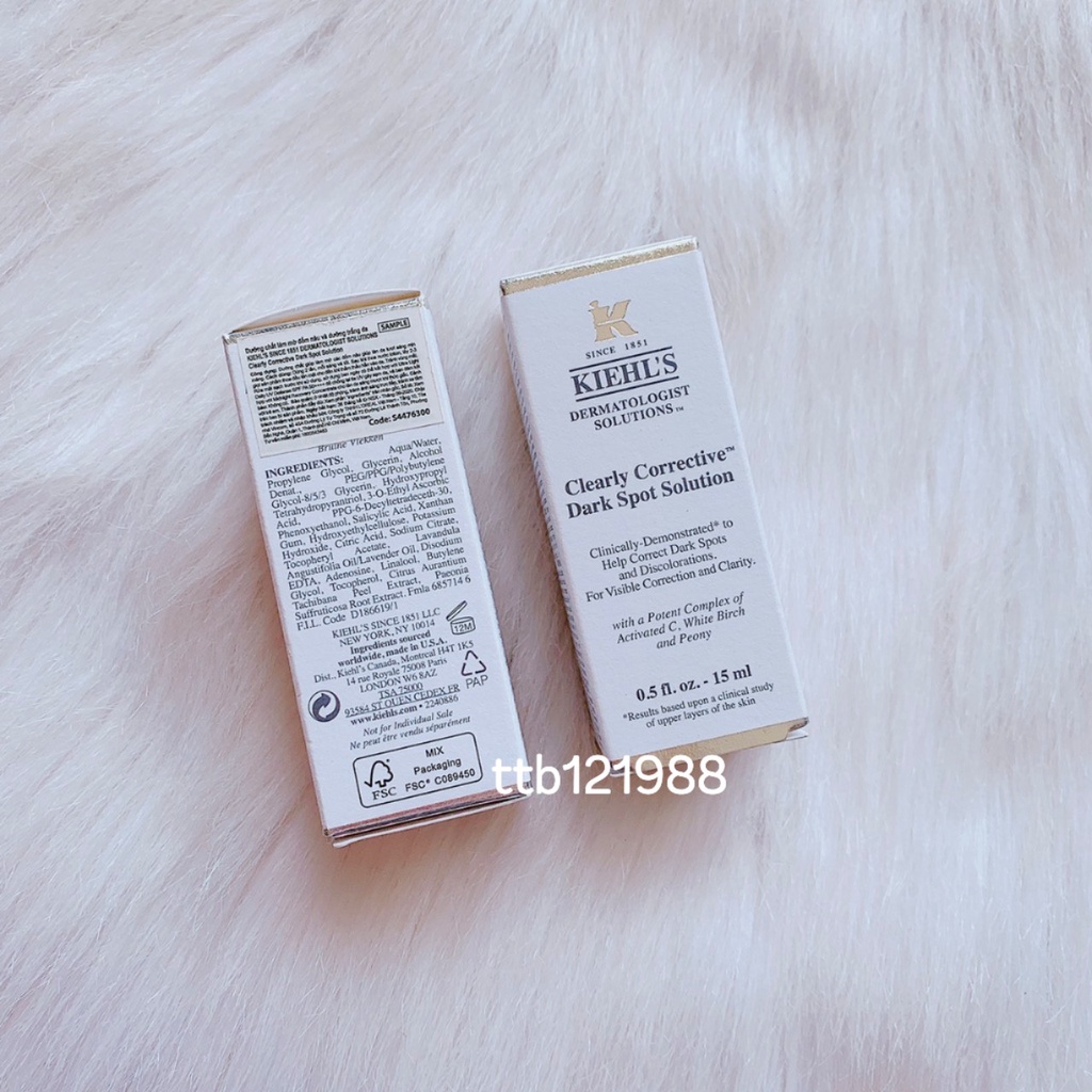Serum Dưỡng Trắng Kiehls Corrective Dark Spot Solutiont 4ml Serum Kiehl's