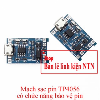Mạch sạc pin TP4056 có chức năng bảo vệ pin