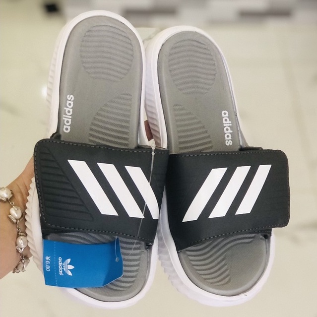 Dép Alphabounce adidas QC ❤️FREESHIP + FullBox❤️ quai ngang nam nữ 3 sọc chất xịn đủ màu