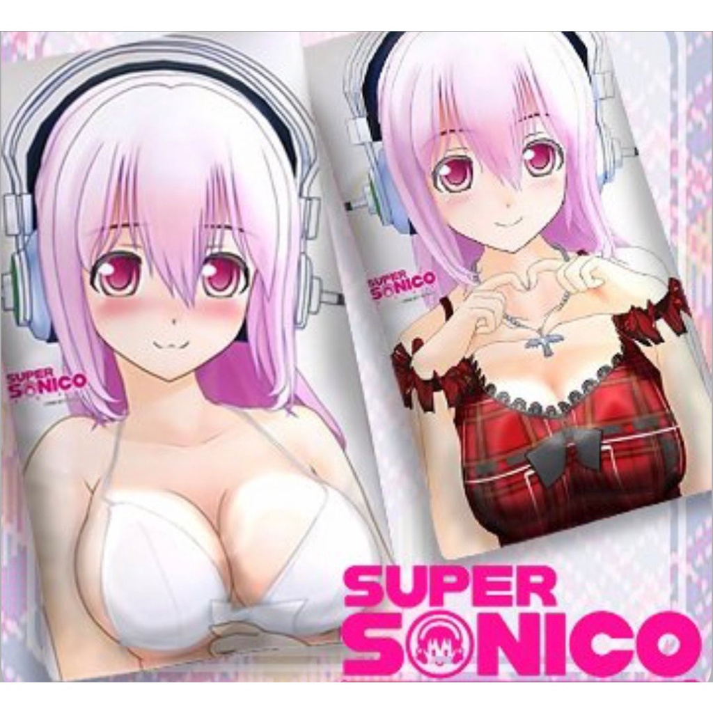 [SK JAPAN] Gối ôm SUPER SONICO 3D Oppai Pafu Pafu Cushion official Nitroplus chính hãng Nhật Bản