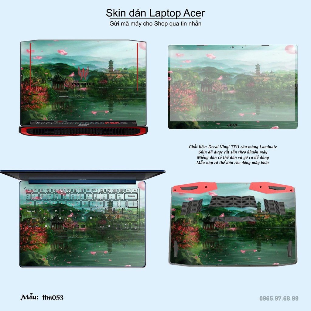 Skin dán Laptop Acer in hình Tranh thủy mặc _nhiều mẫu 2 (inbox mã máy cho Shop)