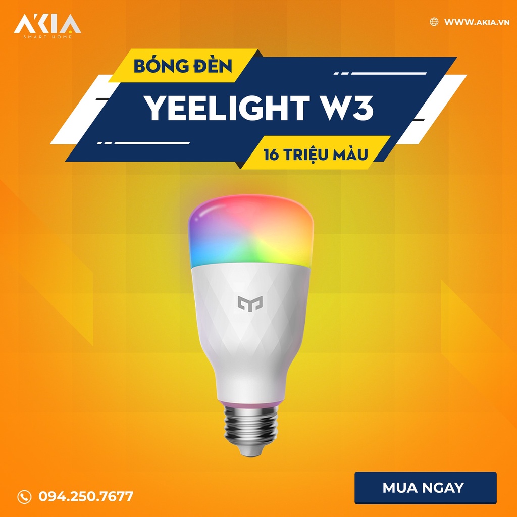 Đèn led thông minh Xiaomi Yeelight W3 và Yeelight 1S bản Quốc Tế - Bóng đèn thông minh 16 triệu màu, Điều khiển bằng App