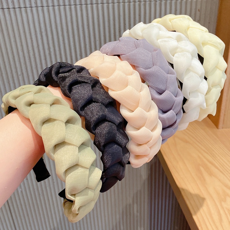 Cài tóc bản rộng phối lưới phong cách Hàn Quốc sành điệu cho nữ