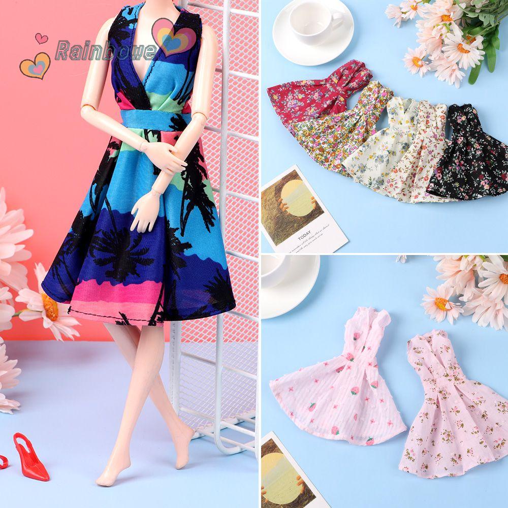 Đầm họa tiết hoa thời trang dành cho búp bê 30cm