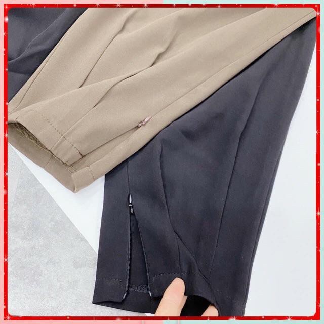 Quần Baggy khóa gấu vải tây -  Quần âu công sở ống khóa ôm chân  đủ màu, dày dặn chất mát, dày dặn-mã 115