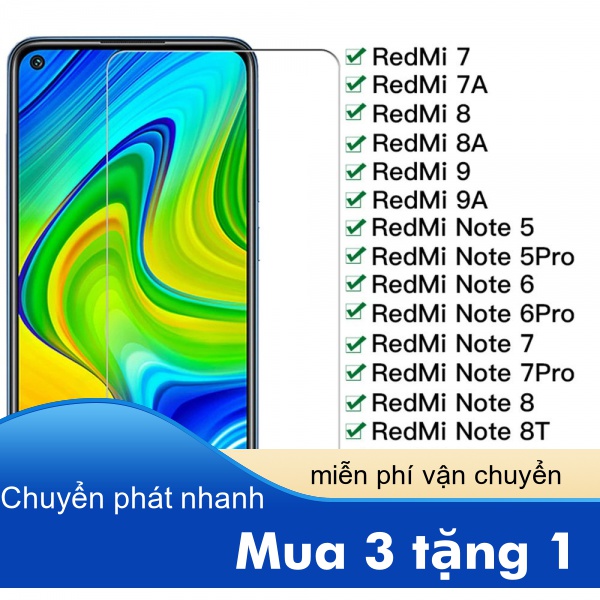 Kính Cường Lực 9H Xiaomi Redmi Note 5 6 7 8 9 10 8X 6A 8A 9A 9i 9S 9T 10S K20 K30 K40 POCO M2 X3 Pro Lite Plus Max