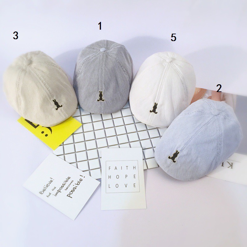Nón beret họa tiết thỏ xinh xắn dành cho các bé