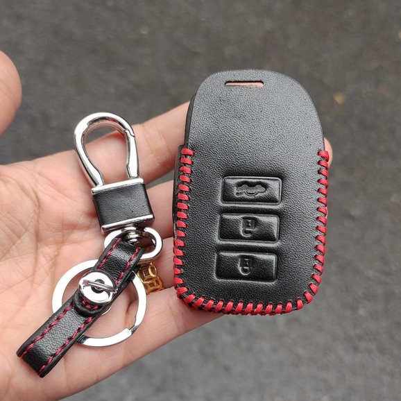Bao da chìa khóa xe Vios, Yarris 2015 -2022 chìa TM Màu đen R1- kèm móc treo tiện lợi, bao da bảo vệ chìa khóa xe cao cấ
