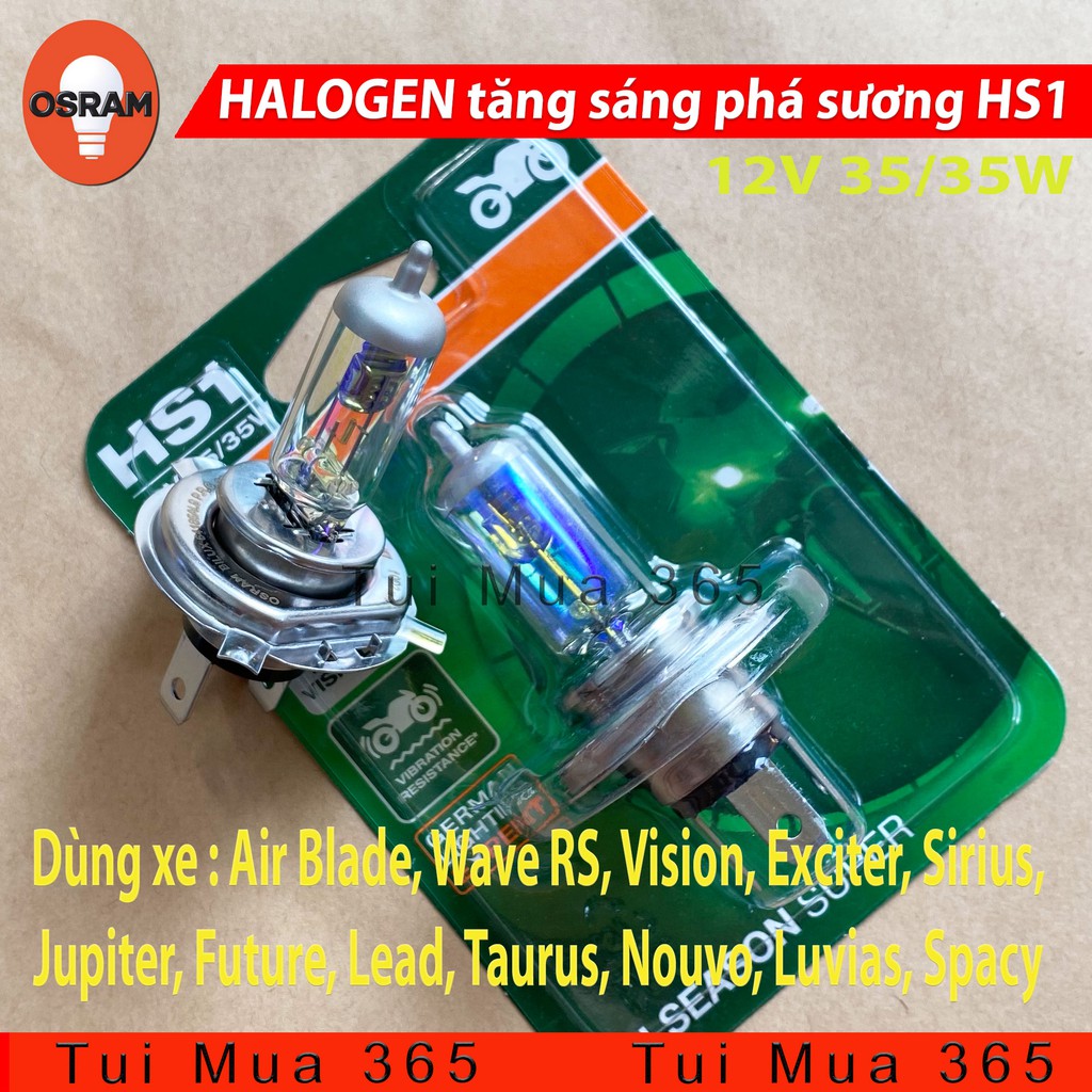 Bóng đèn HS1 tăng sáng phá sương HALOGEN OSRAM Air Blade, Wave RS, Vision, Exciter, Sirius, Jupiter, Future