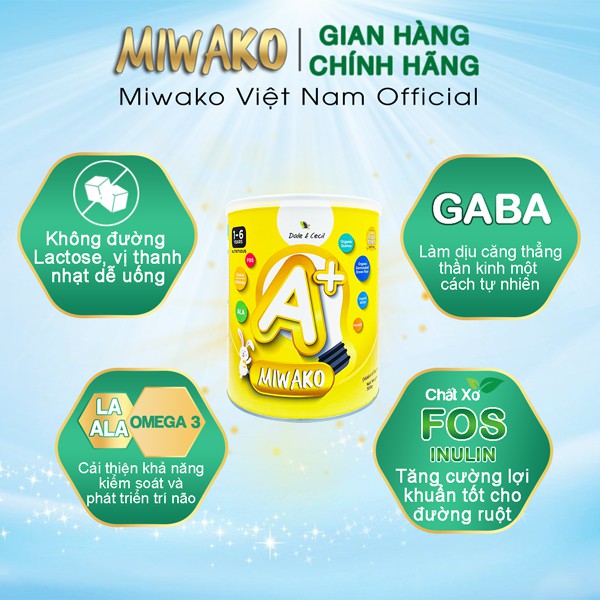 Sữa công thức thực vật hữu cơ Miwako A+ Vị vani - 700g - Malaysia