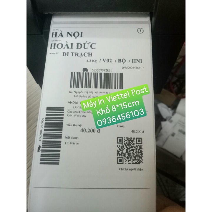 Giấy in mã vận đơn J&T Express, Viettel Post khổ 75*150mm