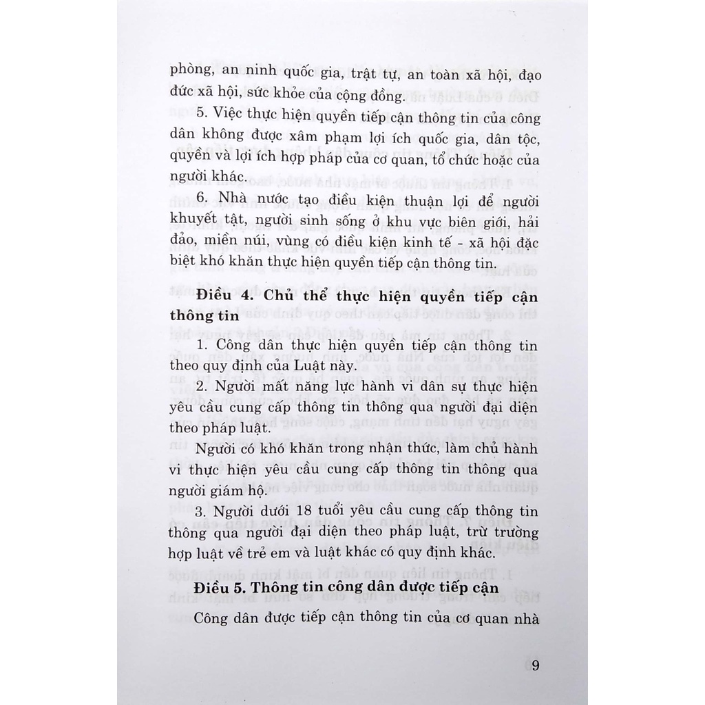 Sách Luật Tiếp Cận Thông Tin