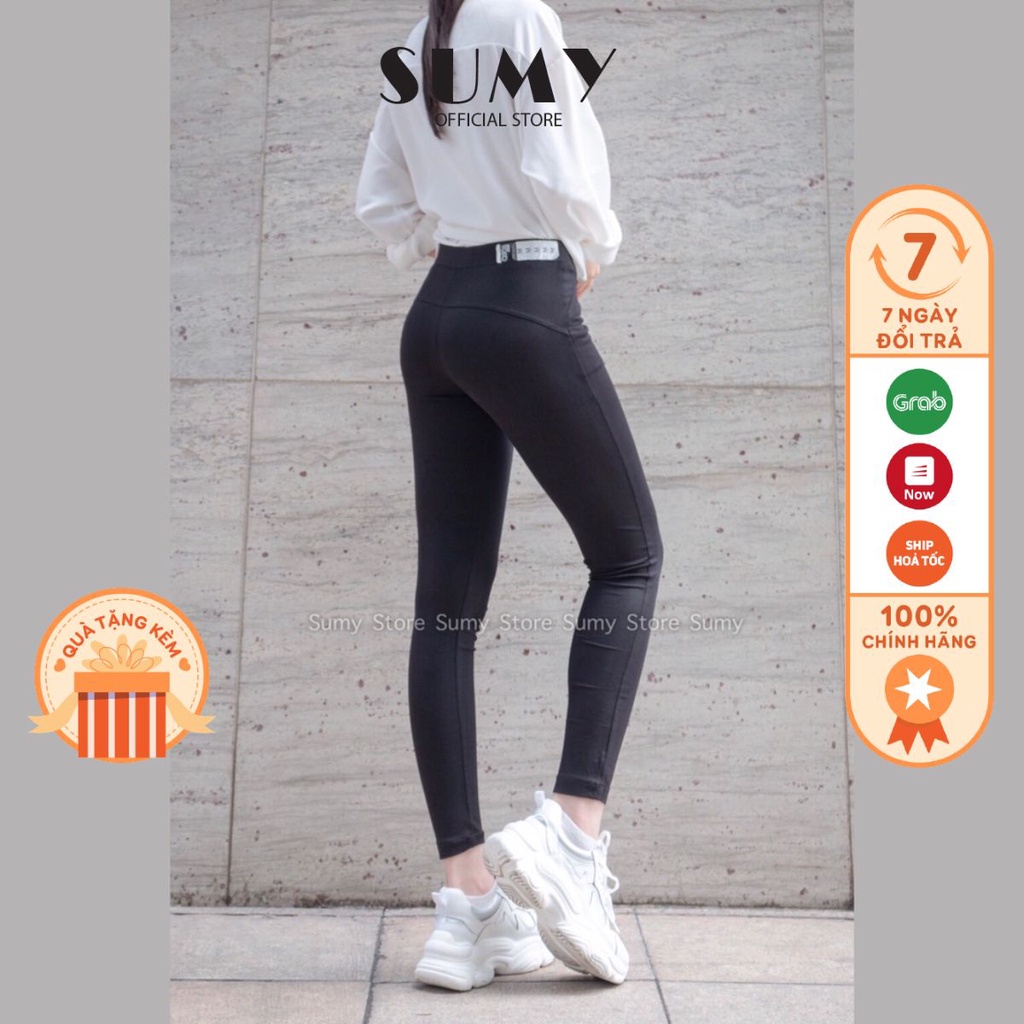 Quần legging dài biker chất dày mịn ko cắn chỉ  co giãn 4 chiều legging lửng nữ cạp cao chống xoắn SUMY STORE