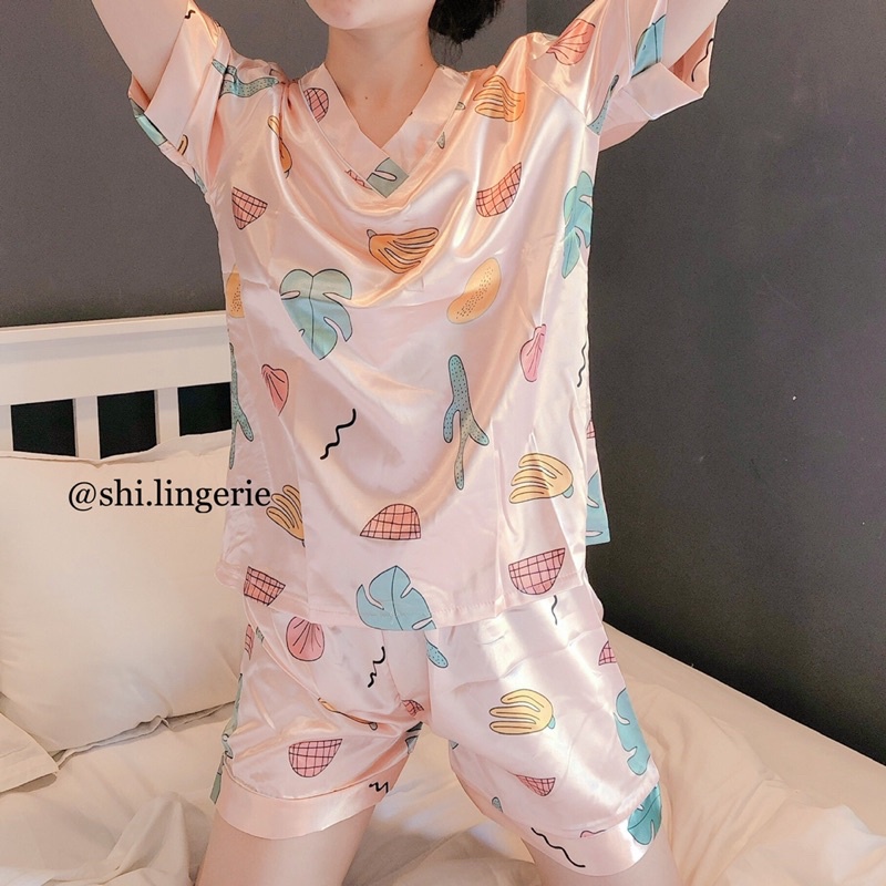 Pyjama đùi satin cao cấp