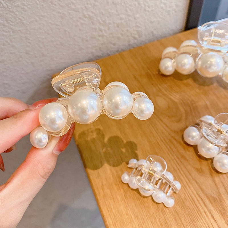 Kẹp Tóc Càng Cua Đính Ngọc Trai Nhân Tạo Phong Cách Hàn Quốc