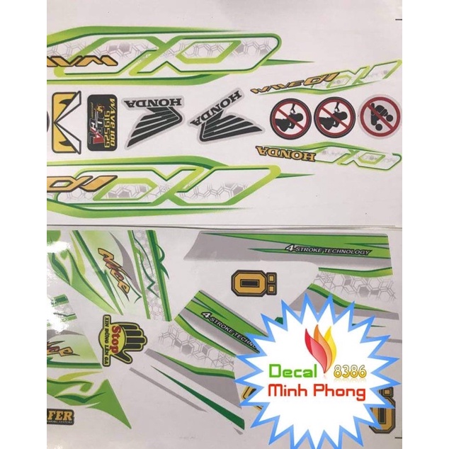 Tem wave 100-50cc xanh nõn chuối