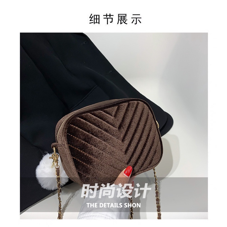 Túi đeo chéo JASMIN NOIR nắp gập in họa tiết kẻ sọc thời trang cho nữ