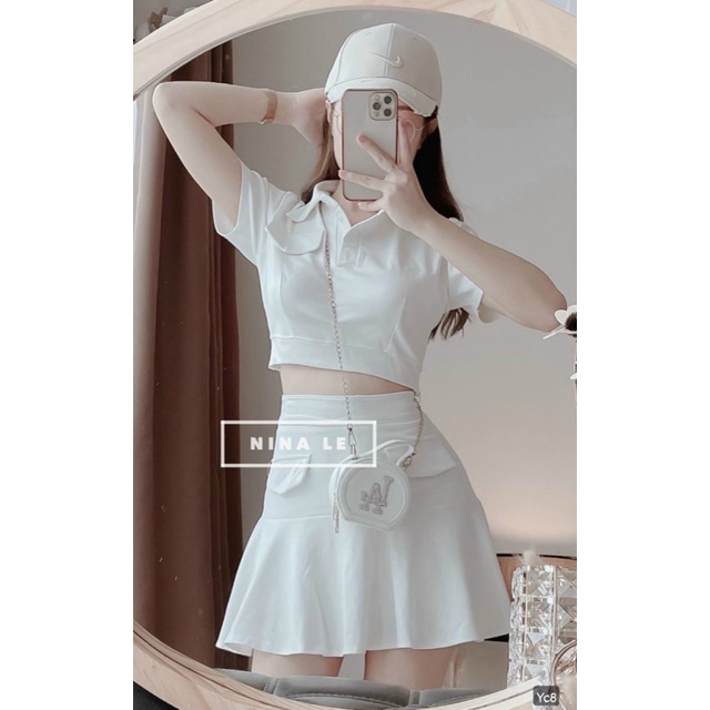 (Free Ship) Sét Váy UMI Cổ Sơ Mi Cực Sang Chảnh Cho Nữ UP Valetina Shop