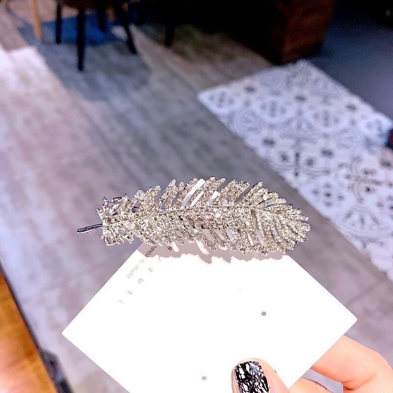 Kẹp Tóc Đá Hình Lông Vũ Sang Chảnh