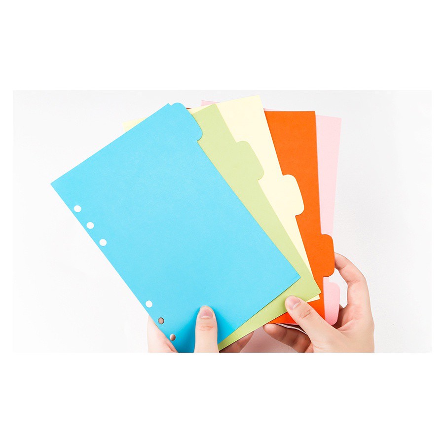 Bìa sổ còng binder SOLANO sổ còng size A5 A6 trong suốt 6 lỗ phụ kiện chia giấy, túi đựng tiện dụng SN-001342