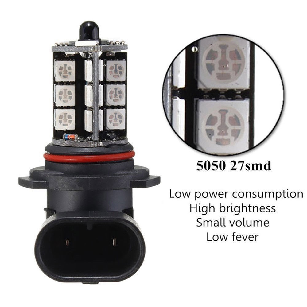Cặp đèn LED vòm 27 5050 RGB H8/H9/H11 gắn nội thất + điều khiển từ xa cho xe hơi