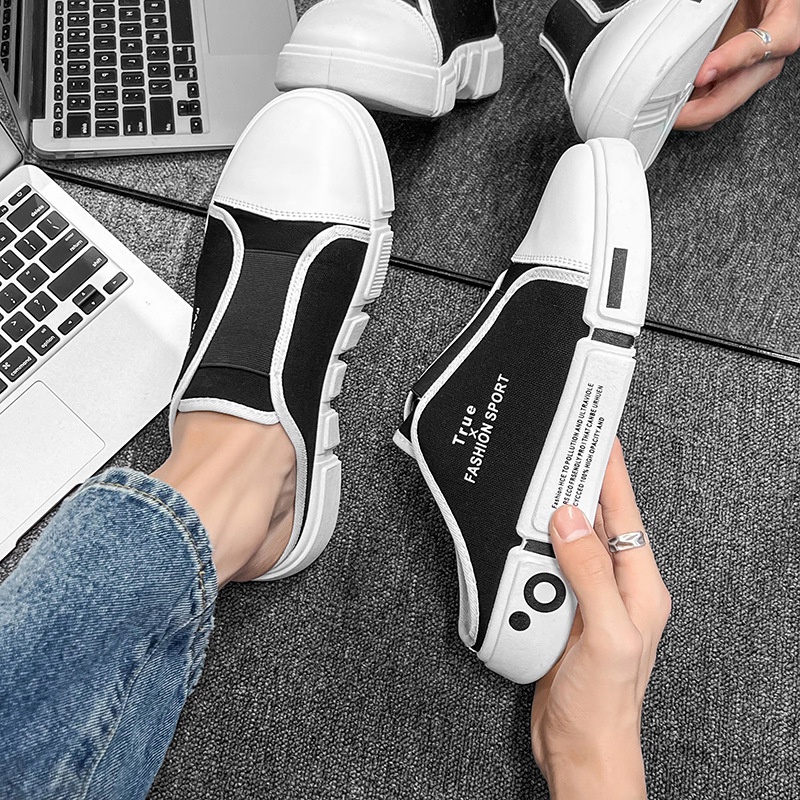 Giày hở gót bằng vải canvas thoáng khí kiểu dáng thời trang mùa hè cho nam Ttg099