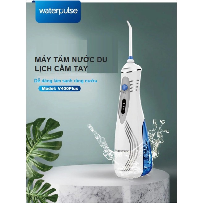 Máy tăm nước du lịch cao cấp waterpulse V400 plus - 4 Vòi Phun Chăm Sóc Răng Miệng Hiệu Quả | Bảo Hành 1 Năm