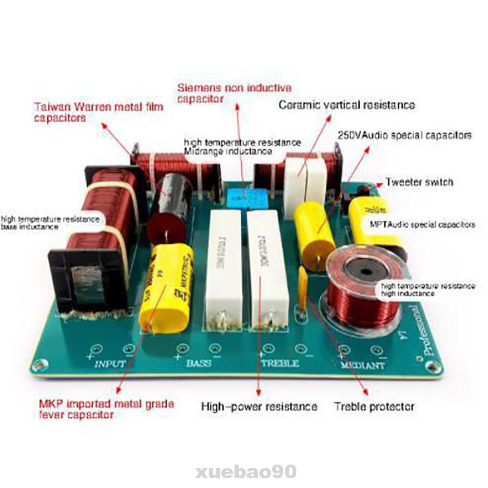 300W Replacement Bass Random Color 3 Way Crossover Filter Circuit 4-8 Ohms Frequency Divider