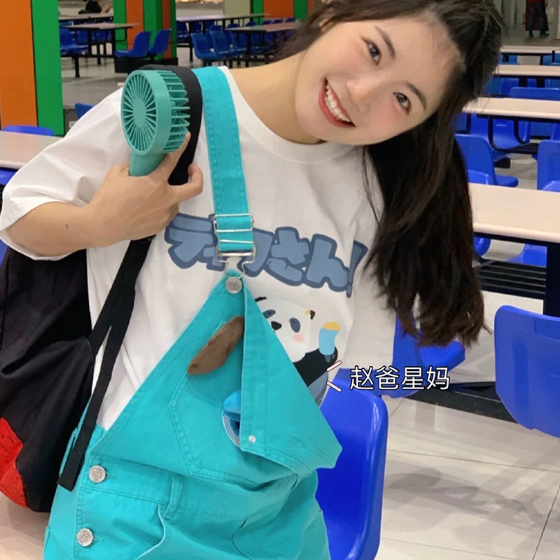 Quencen y&gt;m 21 Quần Yếm Ngắn Màu Trơn Phong Cách Học Sinh Thời Trang Mùa Hè Cho Nữ