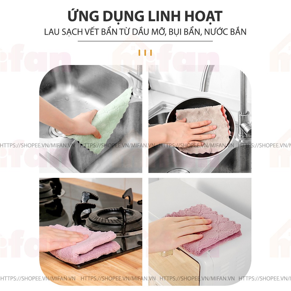 COMBO 10 Khăn Lau Bếp Đa Năng 2 Mặt MIFAN - Lau Tay, Lau Bát Đĩa - Siêu Mềm Mịn Dày Dặn Thấm Hút Tốt - HÀNG CAO CẤP | BigBuy360 - bigbuy360.vn