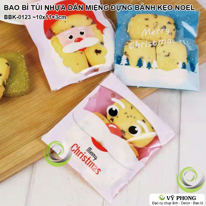 BAO BÌ TÚI DÁN MIỆNG ĐỰNG BÁNH KẸO NOEL GIÁNG SINH IN HÌNH ÔNG GIÁ NOEN LÀM QUÀ TẶNG CHRISTMAS BBK-0123