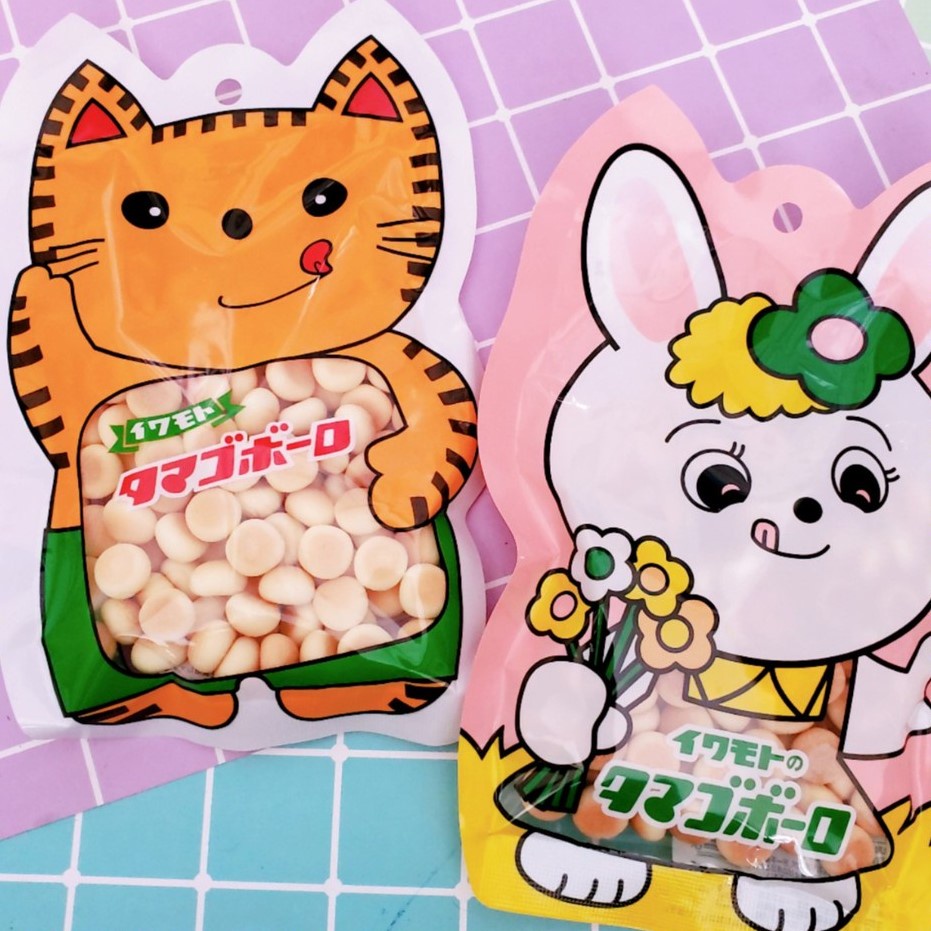 Bánh Bi Men Sữa Mèo Thỏ Nhật Bản Iwamoto 50g Cho Bé Ăn Dặm Bổ Sung Protein Canxi Cho Bé Cao Lớn Khỏe Mạnh