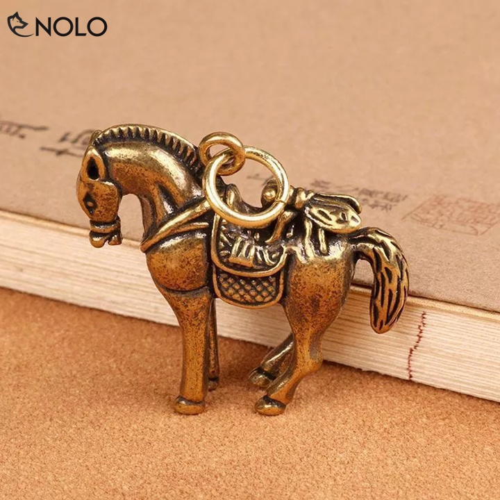 Móc Treo Chìa Khóa Hình Chú Ngựa Và 5 Đồng Xu Mã Đáo Thành Công