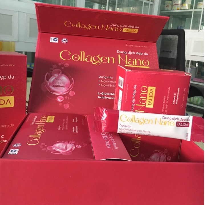 Collagen Nano nước, nhập khẩu Hàn Quốc, hộp 30 gói /10ml, date mới 2025