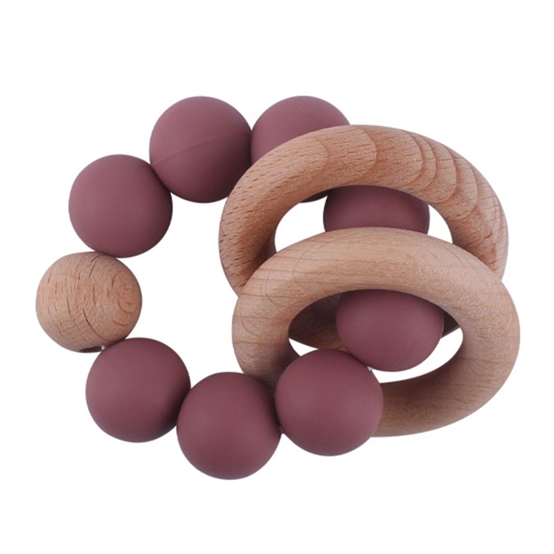 Vòng Tay Đồ Chơi Ngậm Mọc Răng Bằng Silicone Đính Hạt Dành Cho Trẻ Em