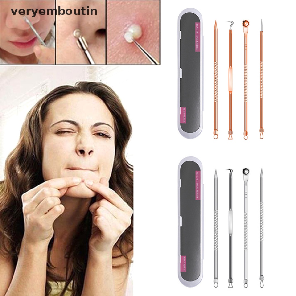 [Hàng mới về] Set 4 dụng cụ nặn mụn đầu đen chăm sóc da mặt