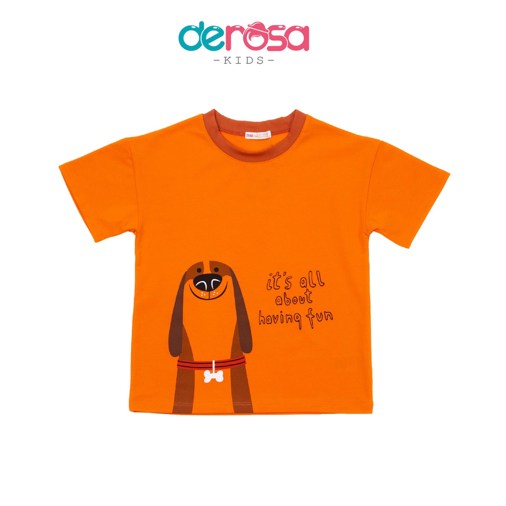 Áo thun cho bé trai DEROSA KIDS kiểu dáng cổ tròn chất liệu cotton | 3-8 tuổi | ASKD027A