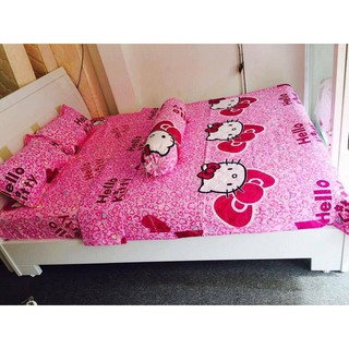 Bộ Drap giường cotton poly cao cấp Kitty đáng yêu (chọn mẫu)