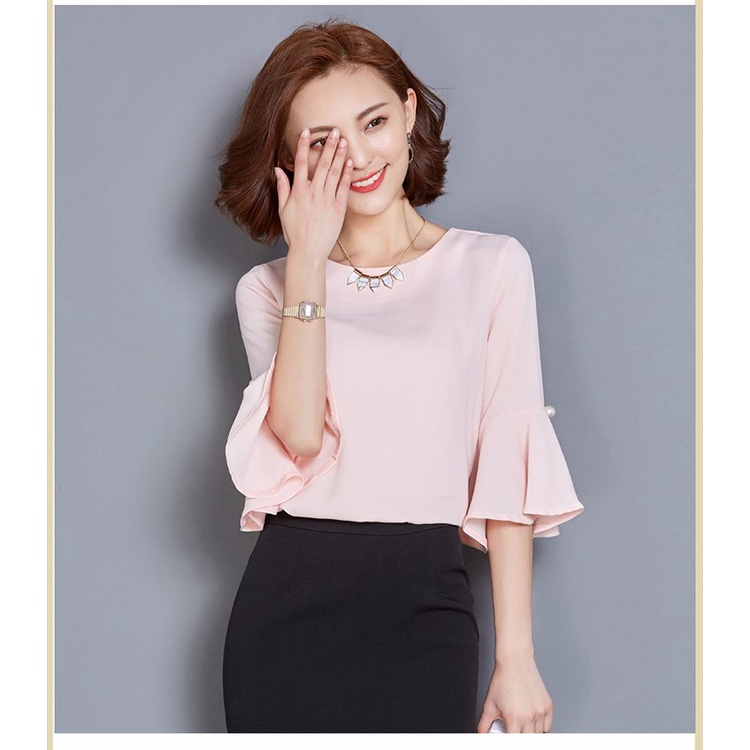 MZ049 Áo chiffon nữ hè tay loe hàng nhập