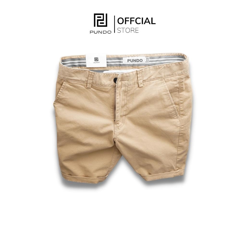 Quần short kaki nam ngắn trên gối màu basic đơn giãn chất kaki cao cấp dễ phối PUNDO QSPD12