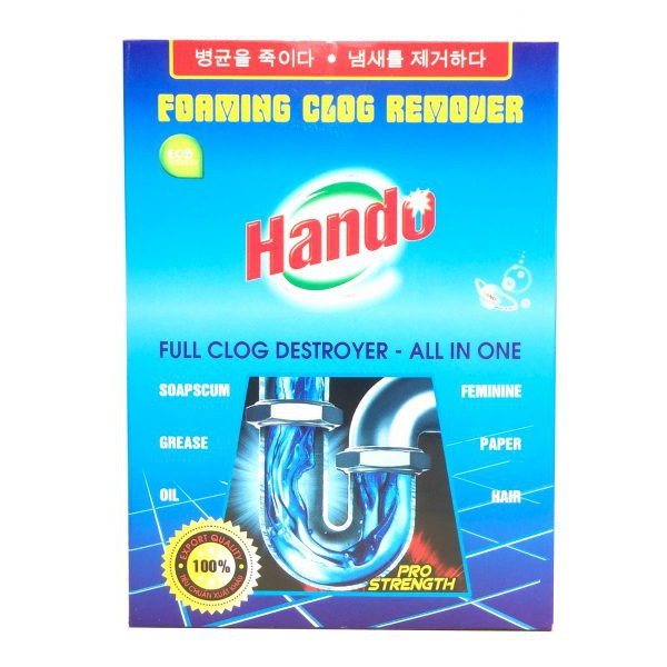 Combo 5 hộp bột thông tắc cống đường ống nước thải Xuất Khẩu Hando 100Gr (Xanh)