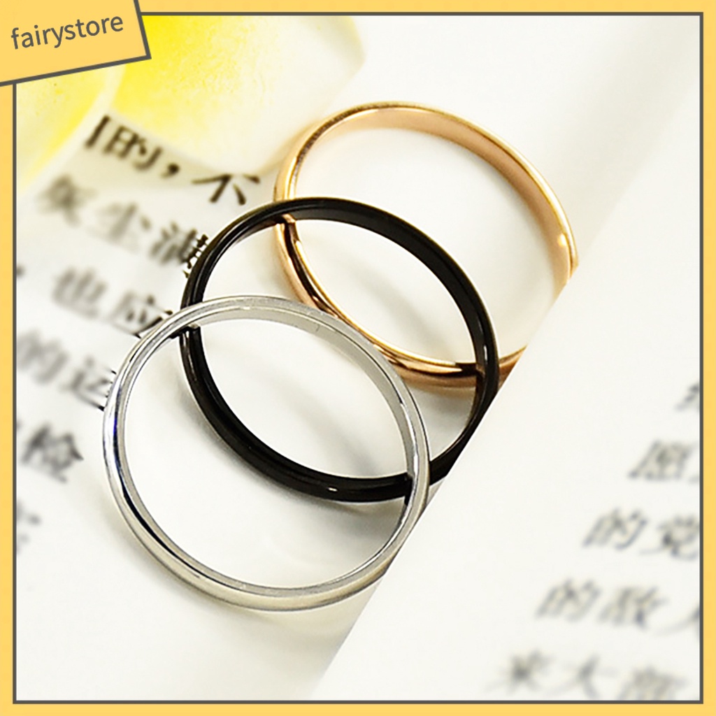 Nhẫn Thép Titan Mạ Bạc Thiết Kế Đơn Giản Thời Trang