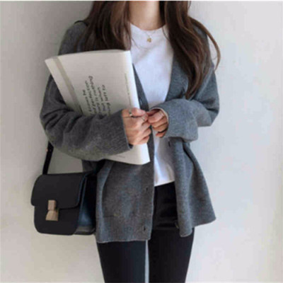 Áo Khoác Cardigan Bằng Len Dệt Kim Dáng Rộng Phong Cách Harajuku Dành Cho Nữ | BigBuy360 - bigbuy360.vn