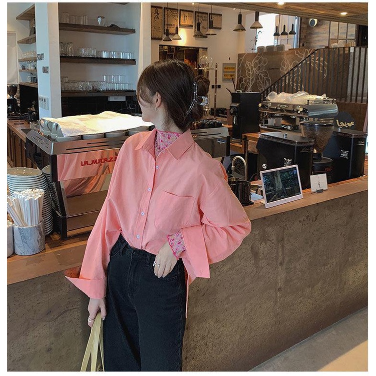 Áo Cổ Lọ Tay Dài Họa Tiết Hoa Đơn Giản Hợp Thời Trang Phong Cách Hàn Quốc Cho Nữ