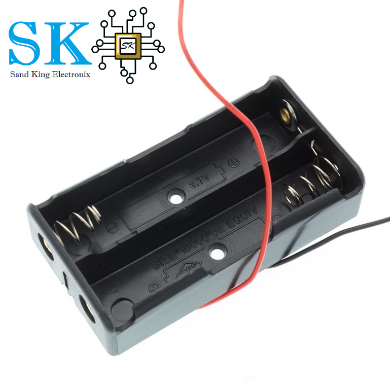 Hộp đựng pin AA/ 18650 3.7V/ 1.5V màu đen chất lượng cao tiện lợi
