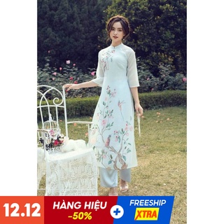 Áo Dài Cách Tân 🎀FREESHIP🎀 Áo Dài Cách Tân In Hoa 3D May Đo Thủ Công