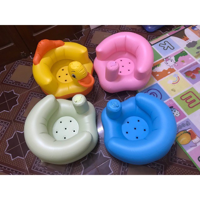 Ghế hơi tập ngồi cho bé BABY. Chống gù, học ngồi hình Vịt, hình trơn - 2X MART