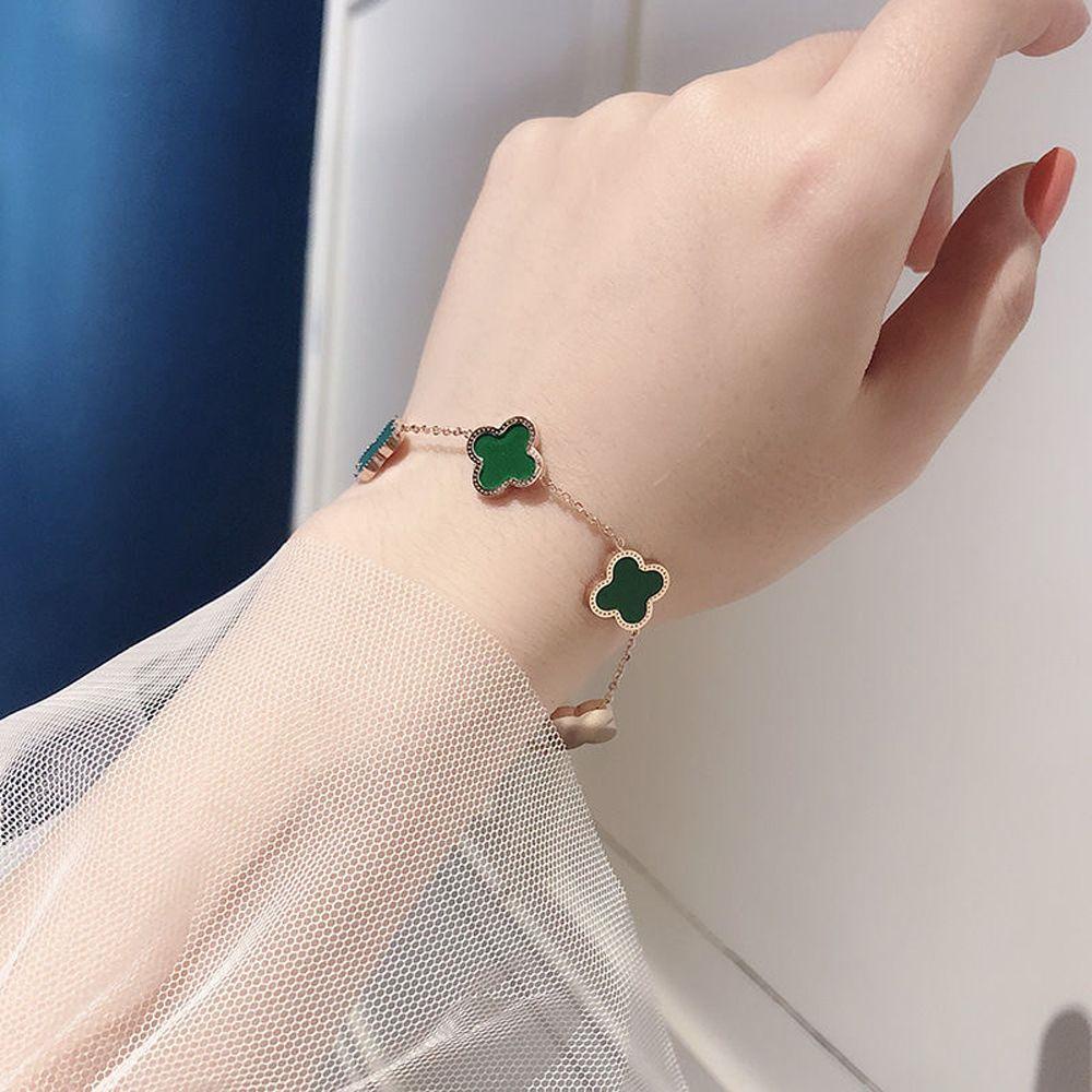 Vòng Tay Cỏ May Mắn VANES1 Phong Cách Hàn Quốc Dễ Thương Ngọt Ngào Cho Nữ